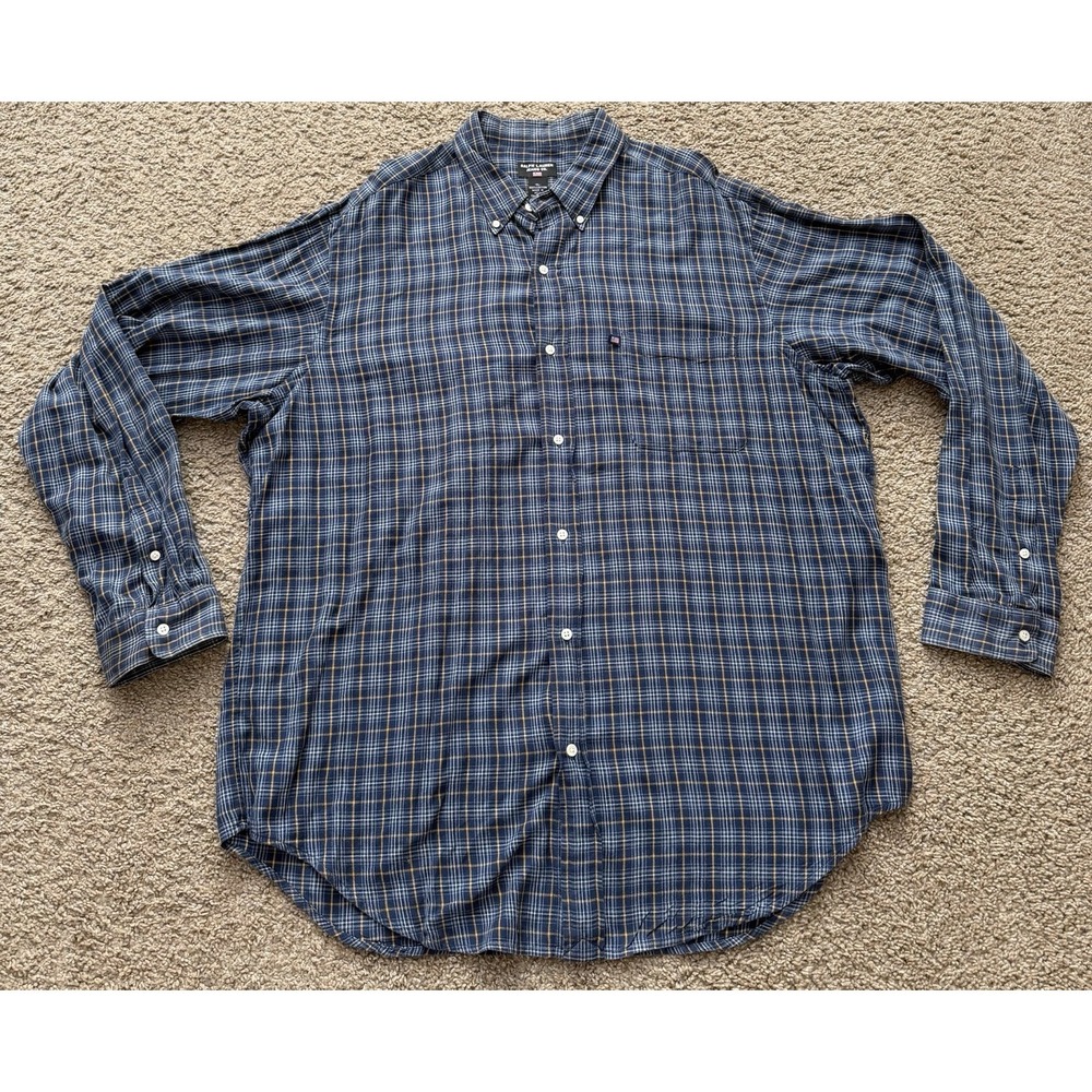 Ralph Lauren Jeans‎ Co 90s Vintage Plaid Button Down Shirt Mens Size XL  Cotton
